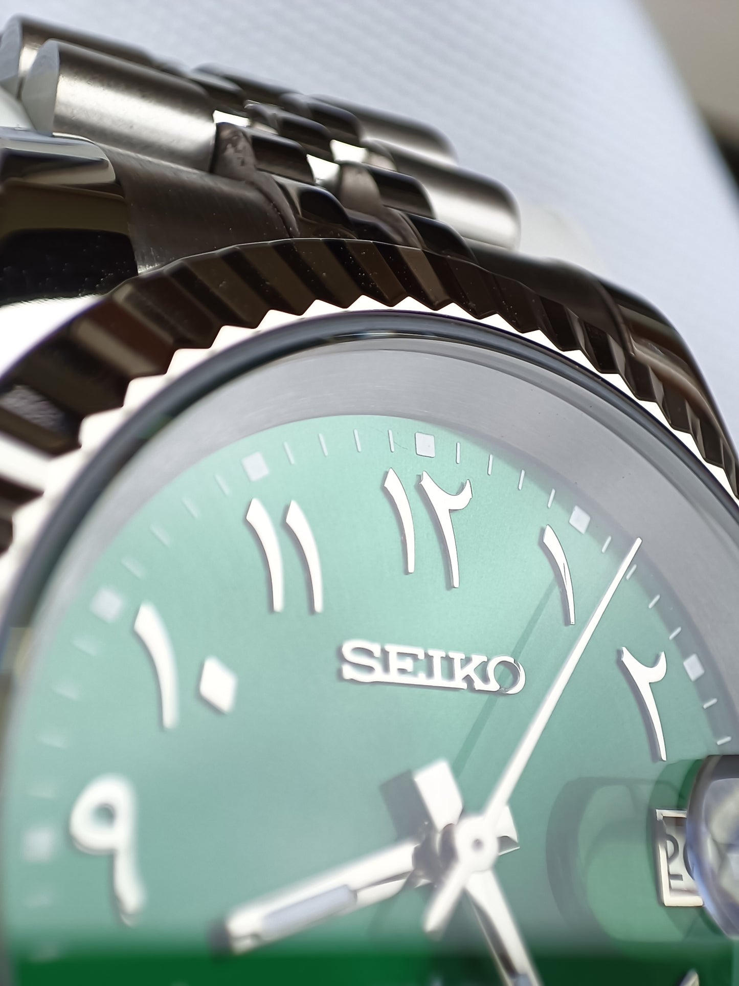 Seiko mod arabic green fluted