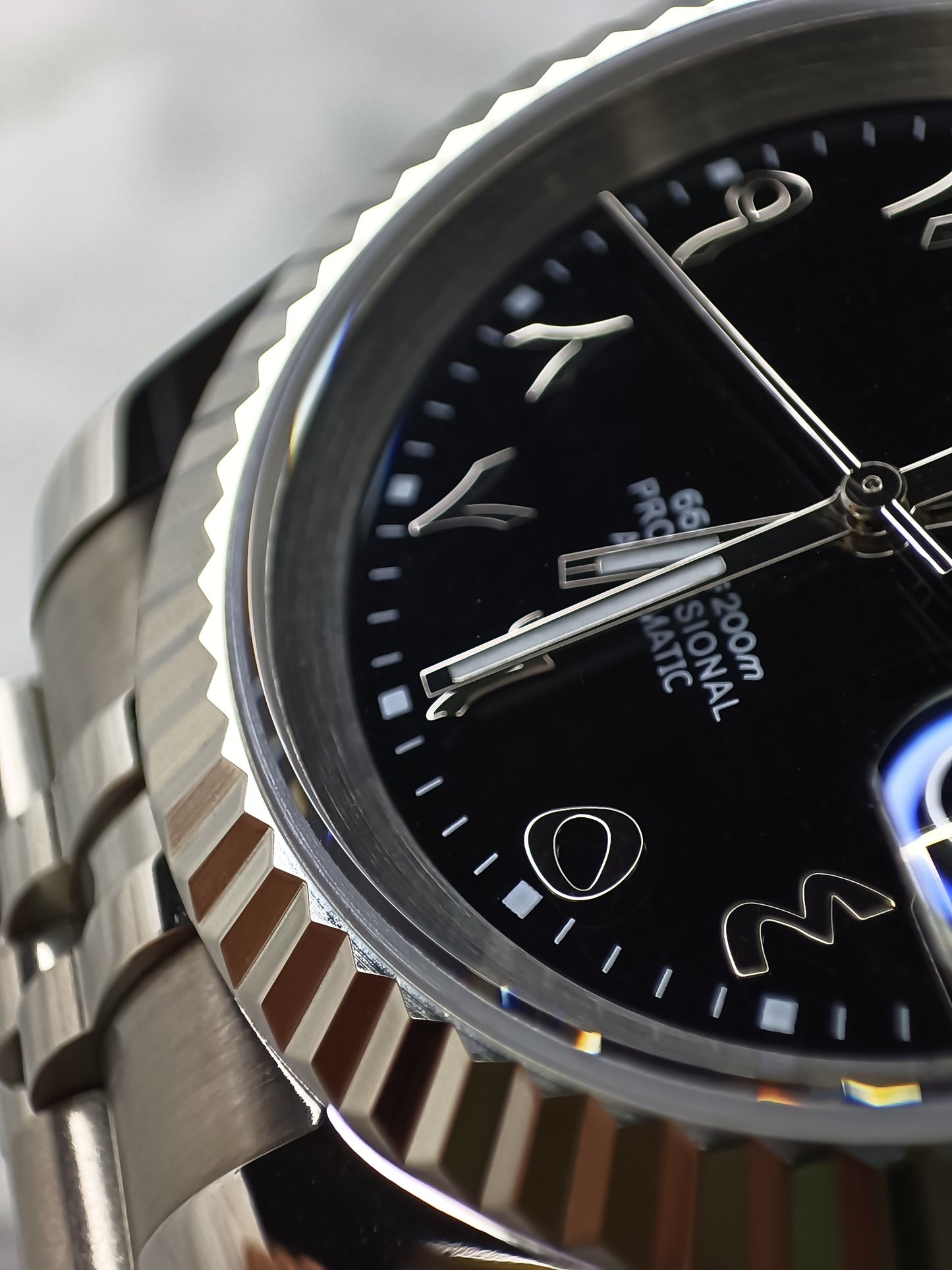 Seiko mod arabic black fluted